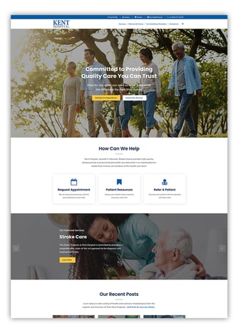 Kent Hospital Website Design in HubSpot