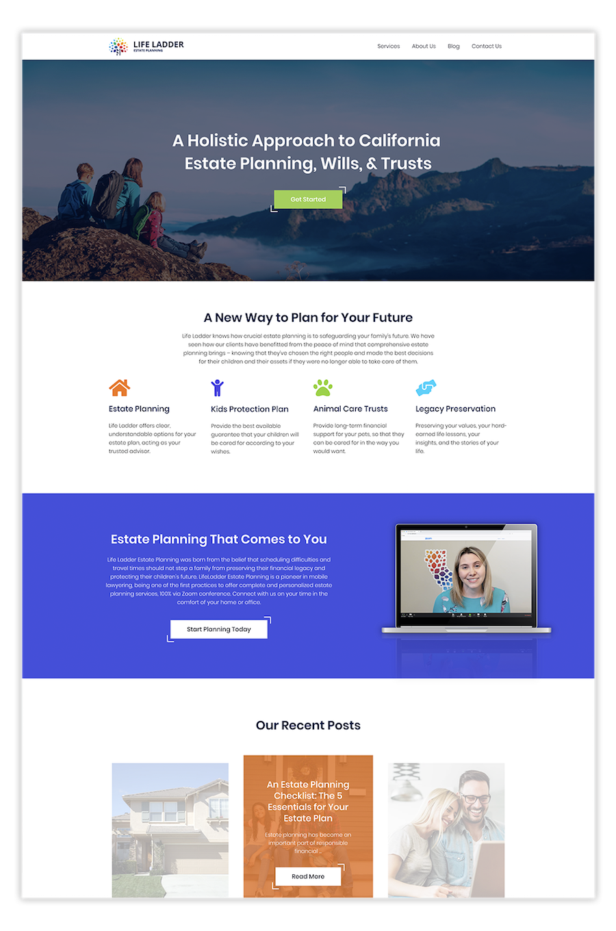 Attorney Legal family law estate planning website design