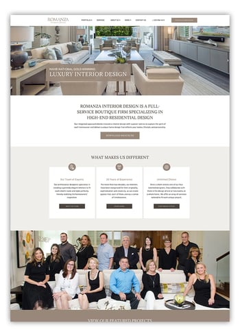 Romanza Interior Design Website Design HubSpot